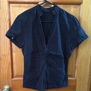 #35 - New York & Company Black Eyelet Button Down Shirt